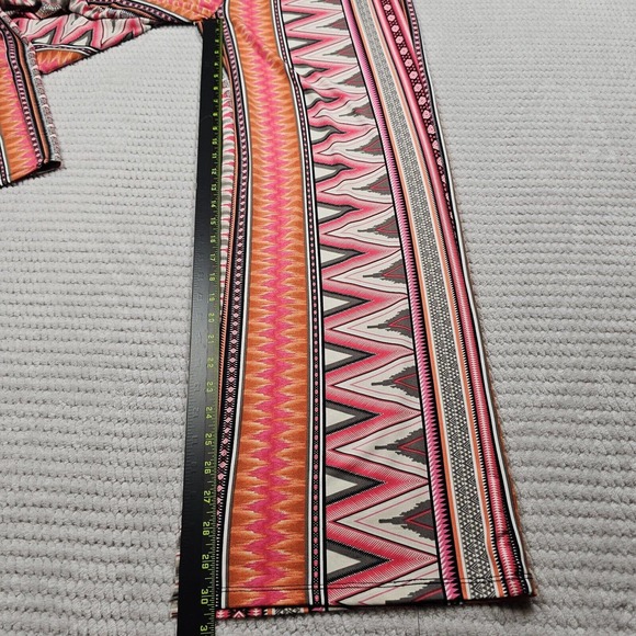 Violet B Wide Leg Pants Womens Medium Pull On Elastic Waist Geometric Print - Picture 2 of 7